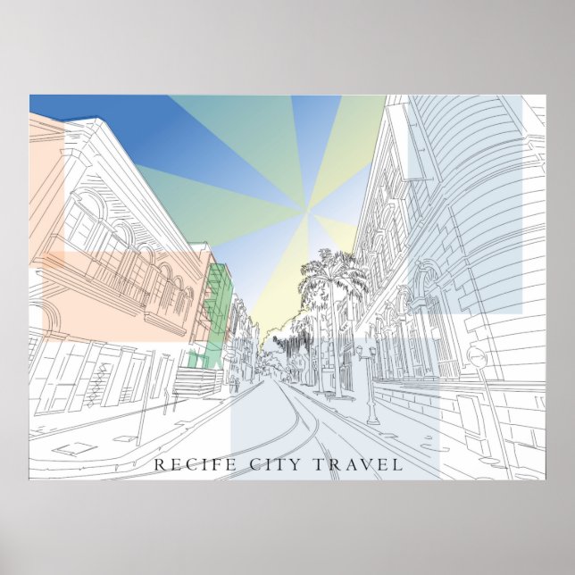 Quadro Série cidades, ilustração feita a mão Poster (Front)