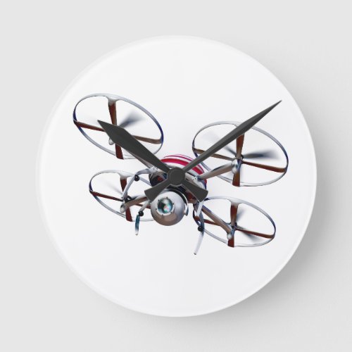 Quadrocopter Drone Round Clock