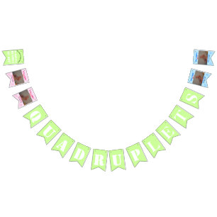 Quadruplet Girl's Boy's Bunting Banner