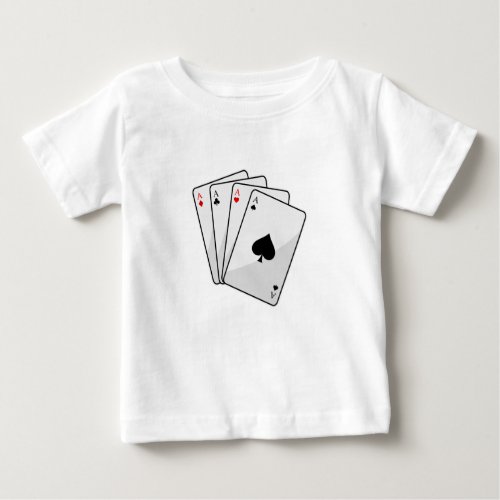 Quadruplets Aces Poker cards at Poker Baby T_Shirt