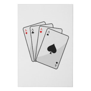 Quadruplets Aces Poker cards at Poker Faux Canvas Print