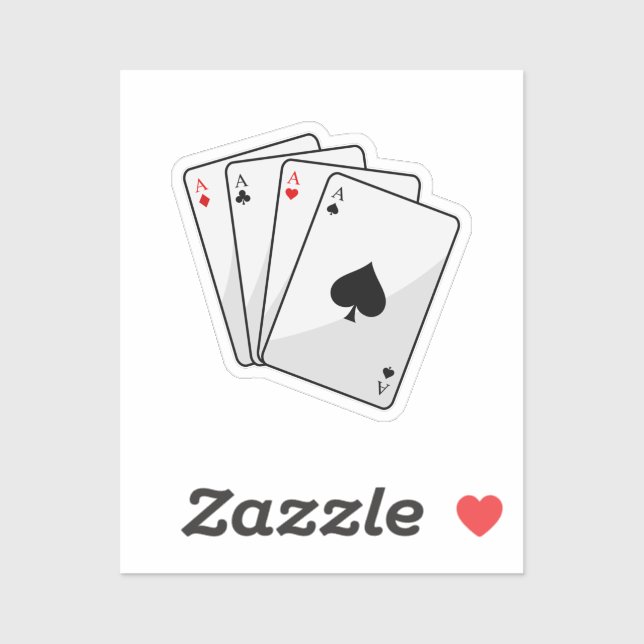 Quadruplets Aces Poker cards at Poker Sticker (Sheet)