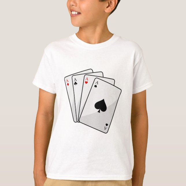 Quadruplets Aces Poker cards at Poker T-Shirt (Front)