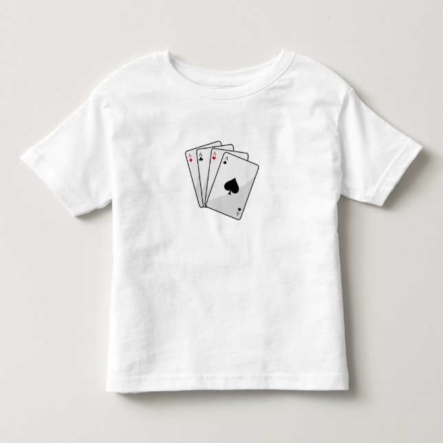 Quadruplets Aces Poker cards at Poker Toddler T-shirt (Front)