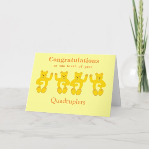 Quadruplets Congratulations on Birth Card Add text