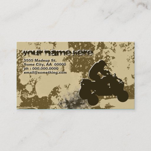 Customizable quads : dirt trail : business card templates
