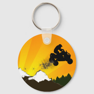 quads. orange sunset. keychain