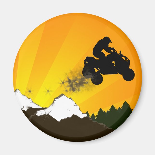 quads. orange sunset. magnet (Front)