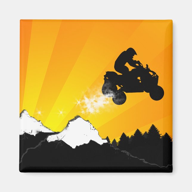 quads. orange sunset. magnet (Front)