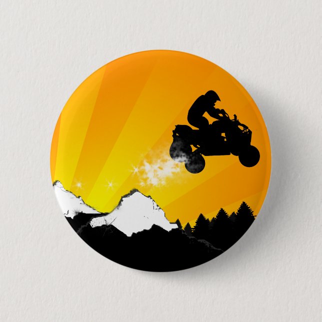 quads. orange sunset. pinback button (Front)