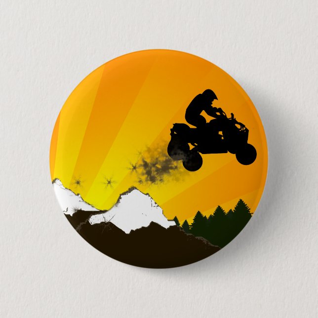 quads. orange sunset. pinback button (Front)