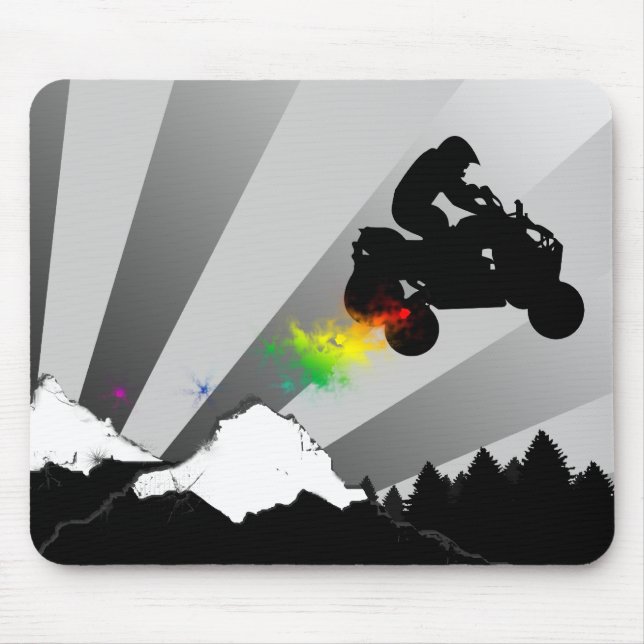 quads. rainbow dirt trail. mouse pad (Front)