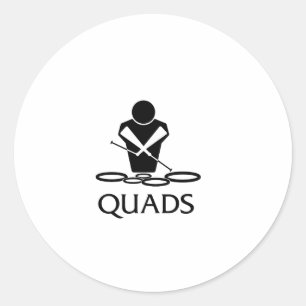 QUADS - Tenor Drums Classic Round Sticker