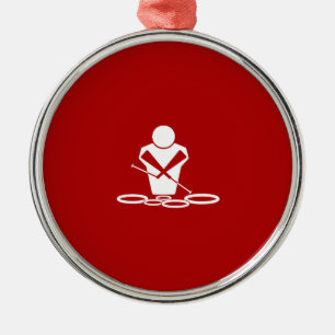 Quads - White - Red Background - Tenors Baby! Metal Ornament