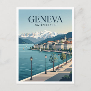 Quai du Mont-Blanc Geneva Switzerland Postcard