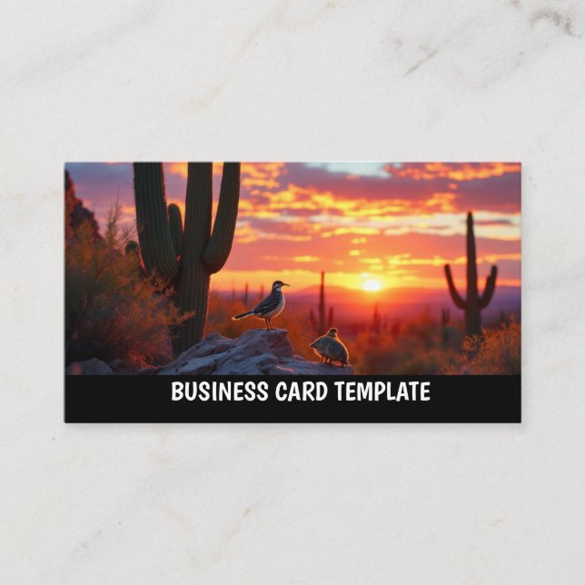 Quail and Babies Desert Arizona  Business Card (Front)