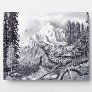 Quail and Mountains Plaque
