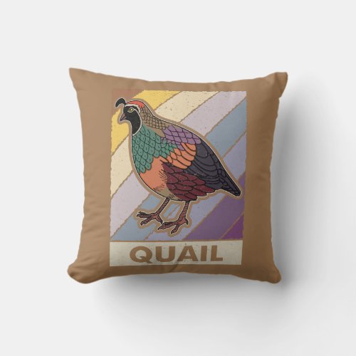 Quail bird species ornamental quail farmer  throw pillow