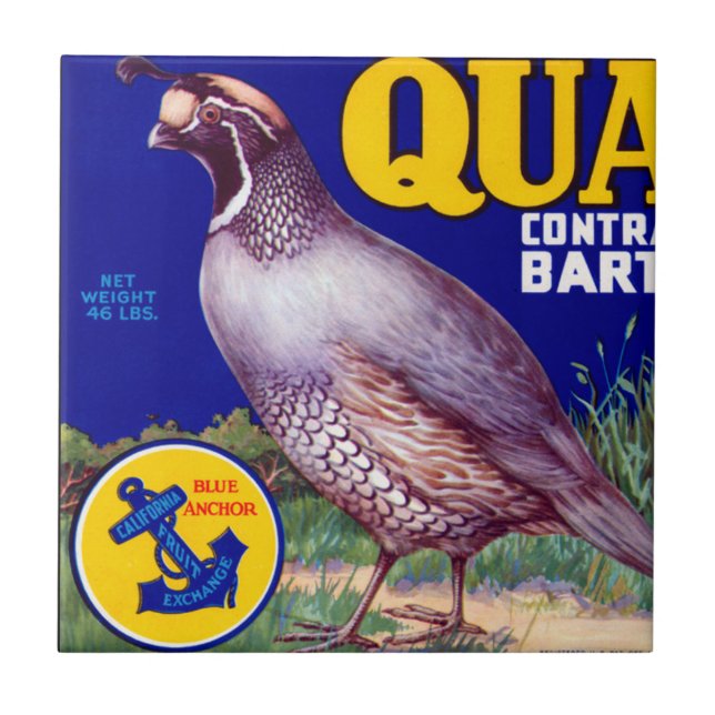 Quail Brand Contra Costa Bartletts Tile (Front)