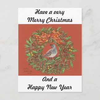 quail desert Christmas card
