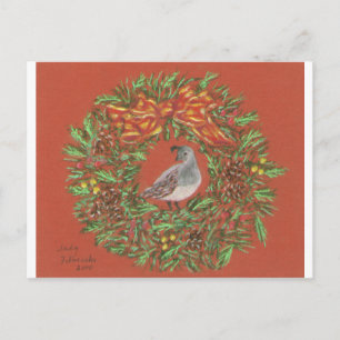 quail desert Christmas card