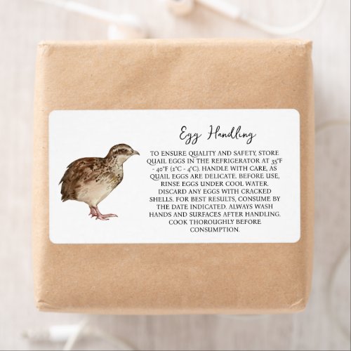 Quail Egg Handling Instruction Carton Care Label