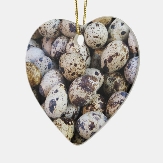 Quail Eggs Ceramic Ornament (Left)