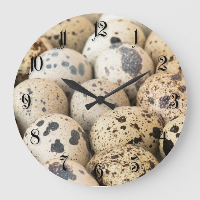 Quail Eggs Large Clock (Front)