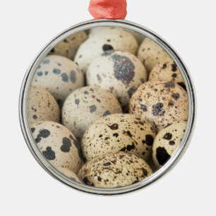 Quail Eggs Metal Ornament