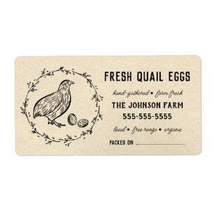 Quail Eggs   Vintage Farm Name Black Vintage Label