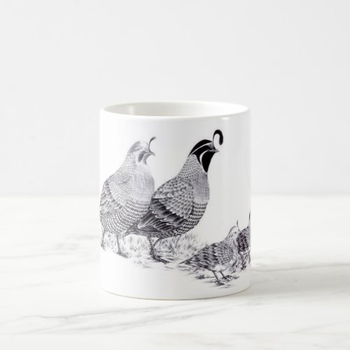 Quail Family Evening Stroll Coffee Mug