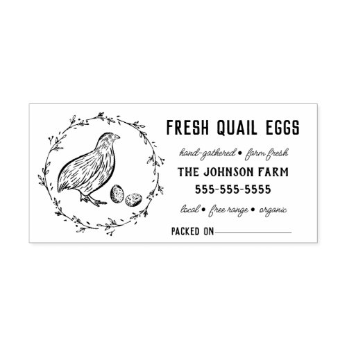  Quail Family Farm Name Egg Carton Rubber Stamp
