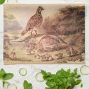 Quail Family Kitchen Towel