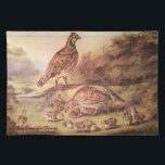 Quail Family Placemat<br><div class="desc">This is a reprint of the original Currier & Ives lithograph called, "The Cares of a Family", showing a family of quail in a meadow with soft summer light.</div>
