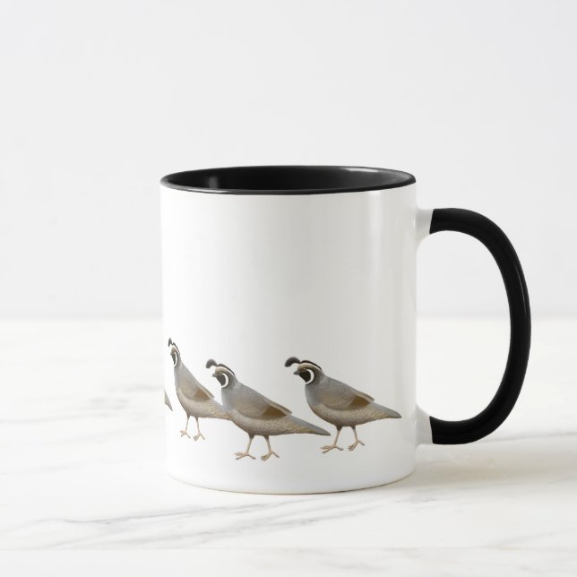 Quail Family Ringer Mug (Right)