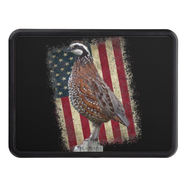 Quail Hunting Gifts, Bobwhite Quail Hitch Cover (Front)