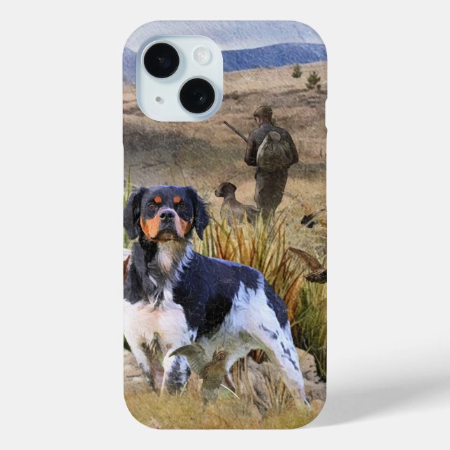 Quail Hunting with a Brittany Spaniels, Art  Case-Mate iPhone Case (Back)