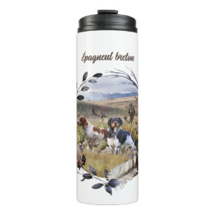 Quail Hunting with a Brittany Spaniels, Art  Thermal Tumbler