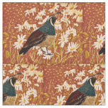 Quail In Fall Daisies Fabric