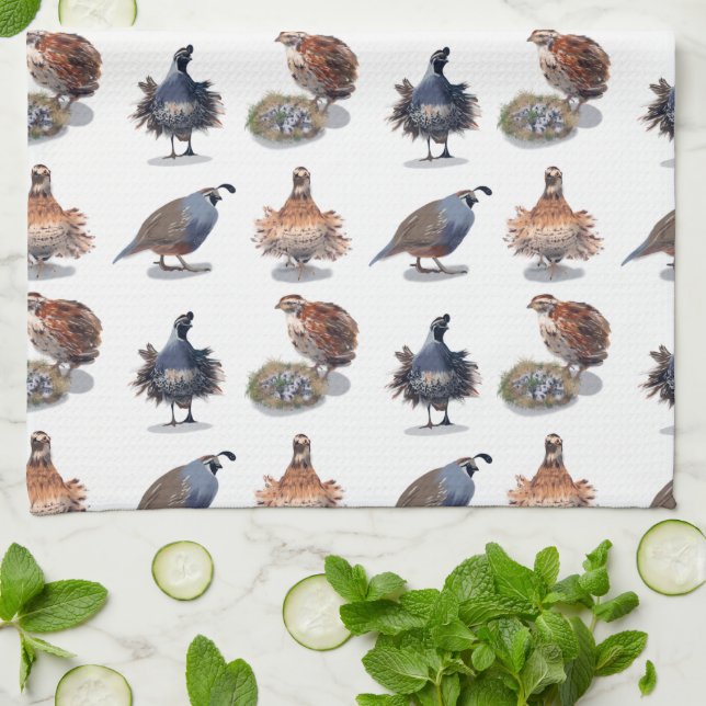 Quail Kitchen Towel (Folded)