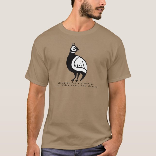 Quail, Mimbres Pottery Design T-Shirt (Front)