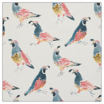 QUAIL O'CLOCK California Quails Cream  Fabric