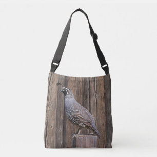 QUAIL ON BARNBOARD CROSSBODY BAG