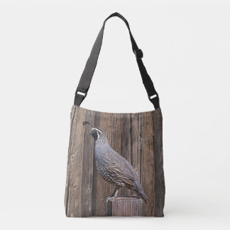 QUAIL ON BARNBOARD CROSSBODY BAG