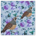 Quail on Chintz Fabric