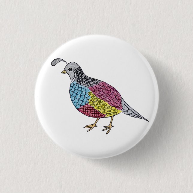 quail pinback button (Front)