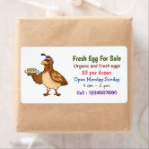 Quail Egg Carton Stickers, Farm Product Labels, Back Yard Nest Supplies,  Farm Market, Homesteading Gift, 2.5 Round or 2.5 X 1.75 Oval 