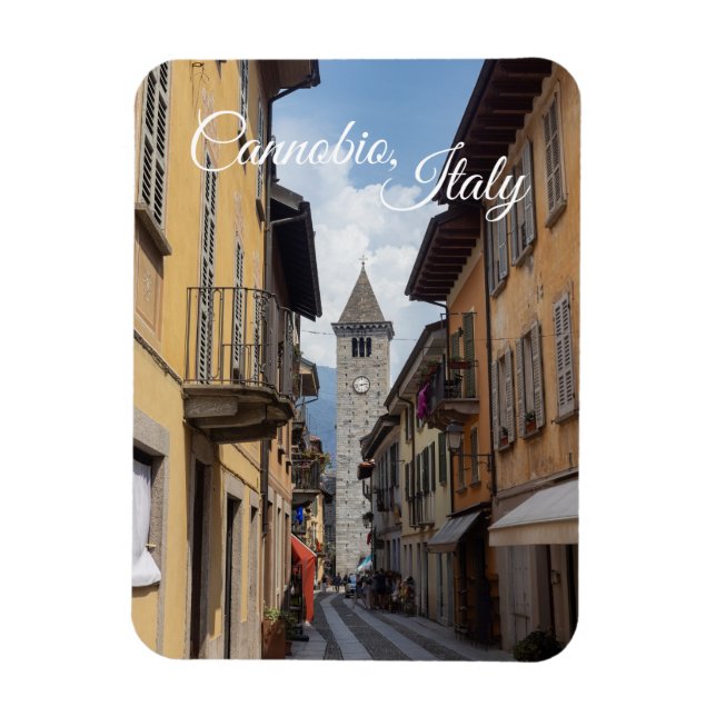 Quaint Cannobio Street Scene, Italy Magnet (Vertical)