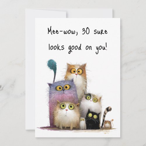 Quaint Cats with Big Eyes 30th Birthday Flat