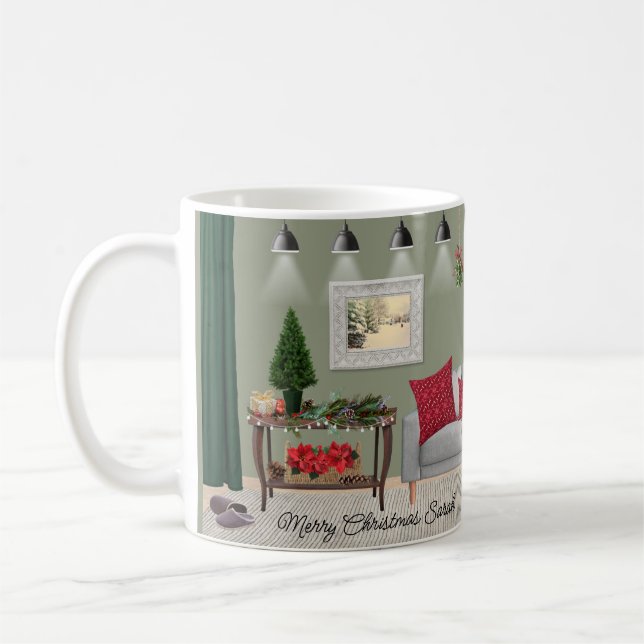 Quaint Christmas Scene Mug (Left)